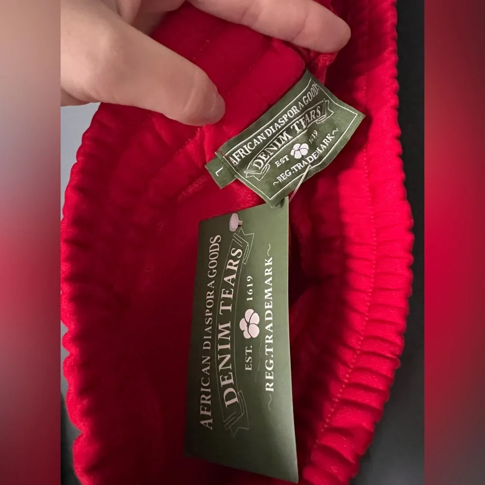 Denim Tears The Cotton Wreath Sweatpants Red White - Picture 6 of 6